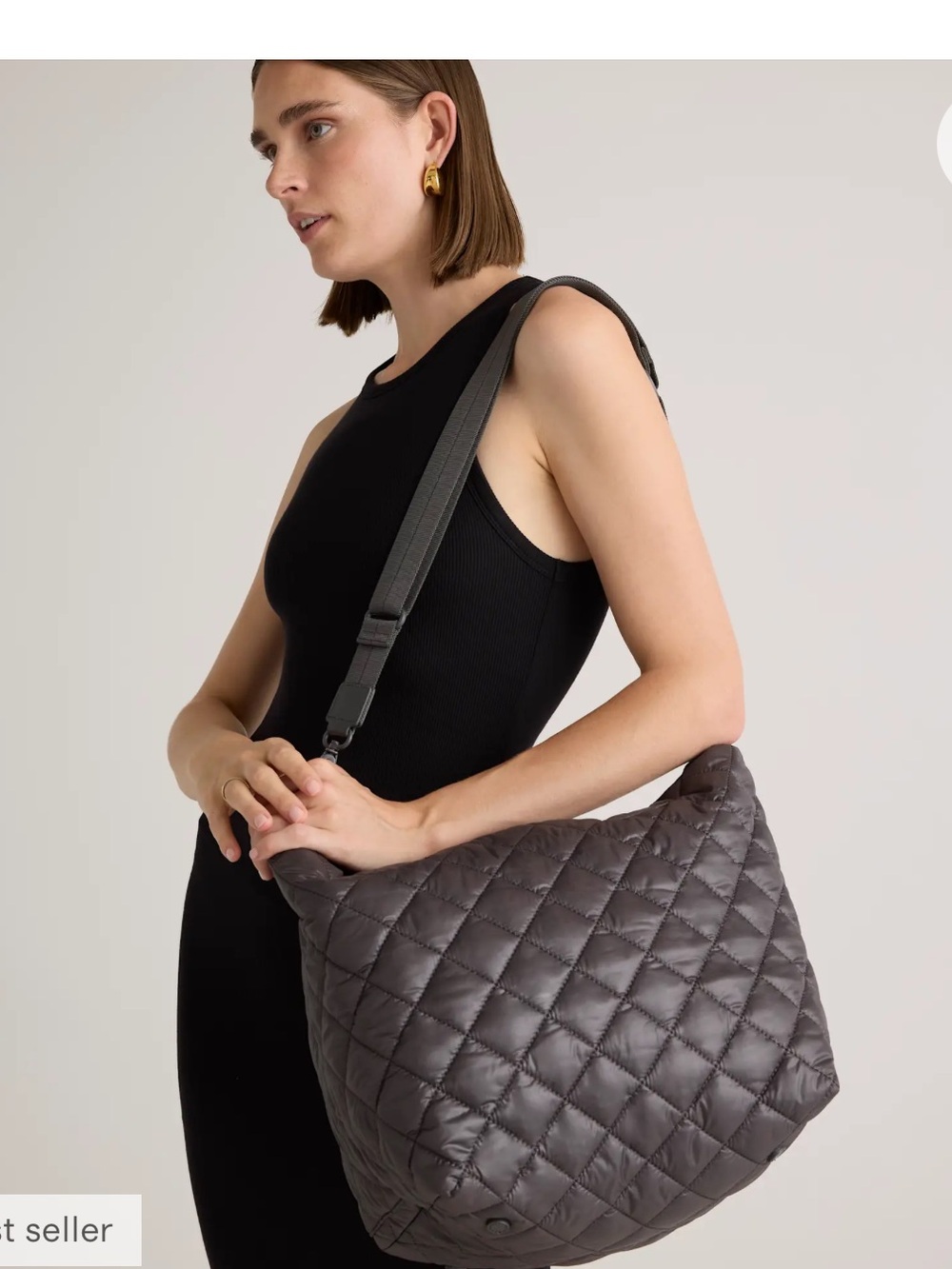 Quince Transit Quilted Carry-All Tote Charcoal